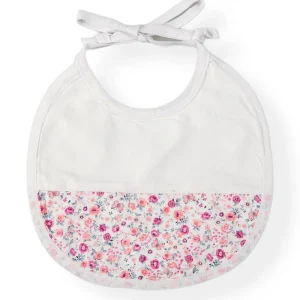 Bavetta  in tela di cotone con inserto in tela fantasia