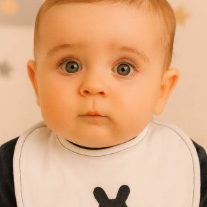 Bavetta in ciniglia con stampa floccata