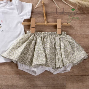 Pantaloncino modello gonnellina in tela di cotone organico