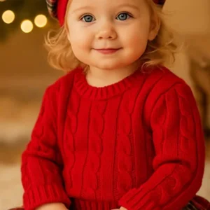 Maglioncino in misto lana a trecce