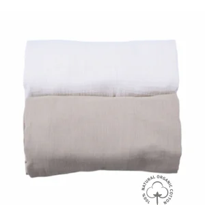 2 Mussole in 100% cotone organico