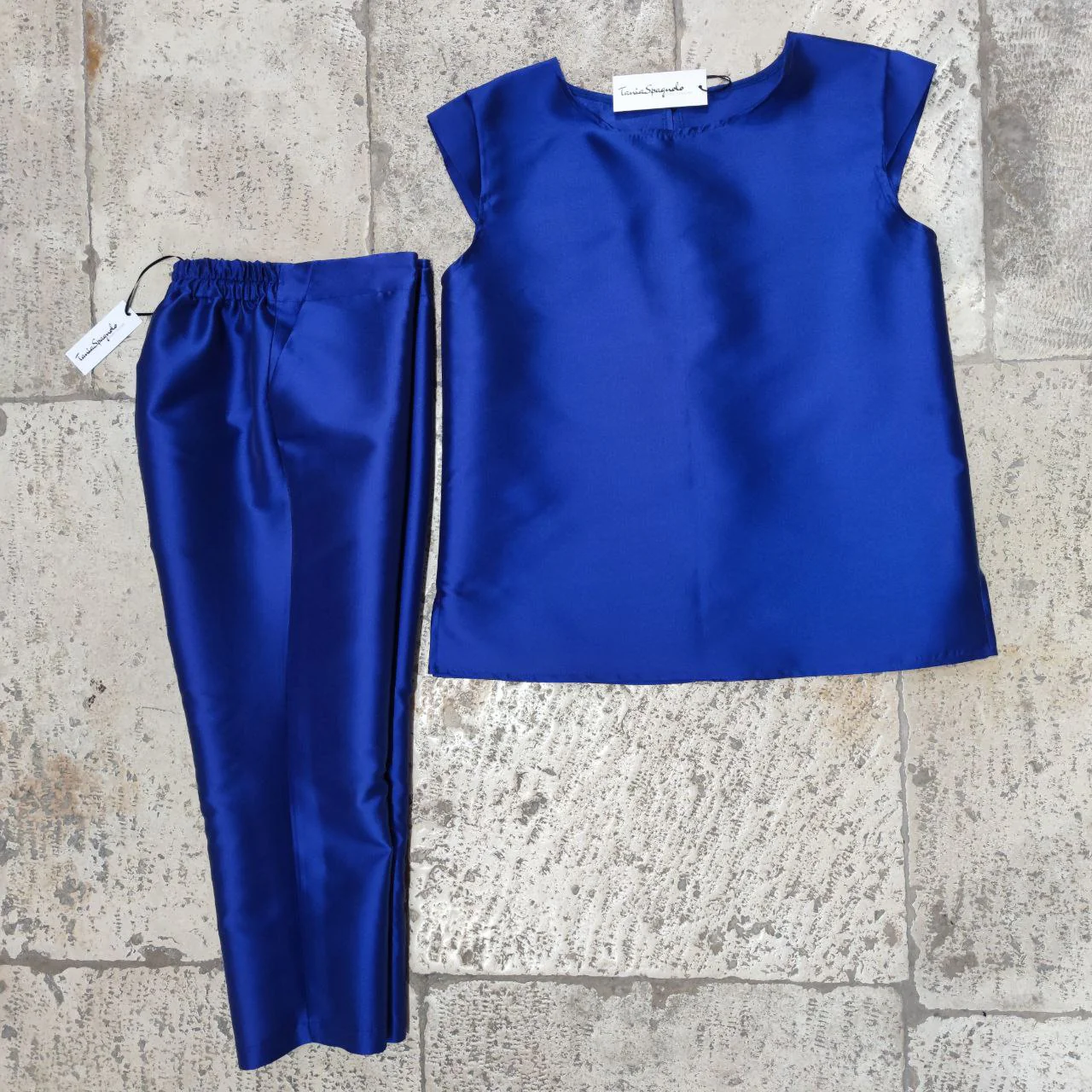 COMPLETO TIAKI SHANTUNG MISTO-SETA BLUETTE - immagine 3