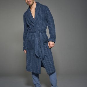 Vestaglia uomo marca Ragno modello sciallato lungo colore Blu