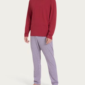 Pigiama uomo marca Ragno modello a maniche lunghe colore Biking red in 100% puro e leggero cotone