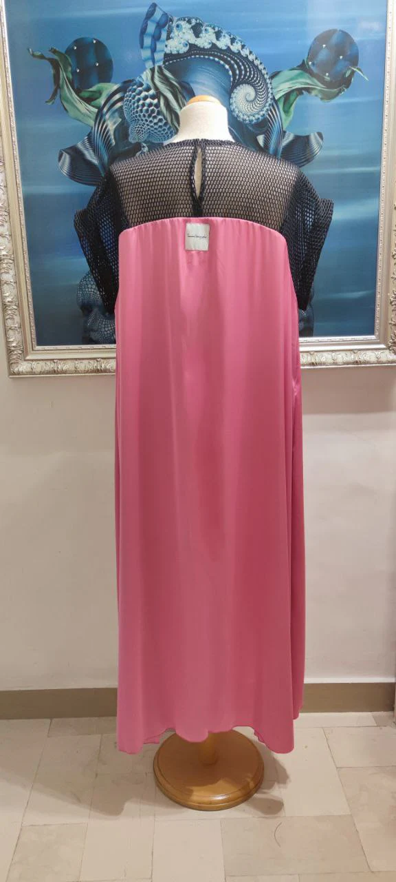 VESTITO CURVY RETE E SATIN pink - immagine 4