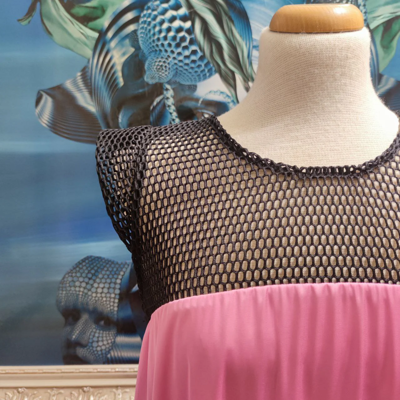 VESTITO MIDI RETE E SATIN pink - immagine 5