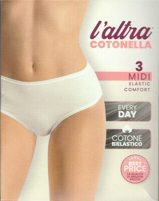 Slip midi donna marca Cotonella serie Essential art. 3940 confezione da tre pezzi - immagine 4