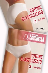 Slip midi donna marca Cotonella serie Essential art. 3940 confezione da tre pezzi - immagine 5