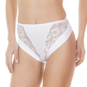 Slip donna a vita alta jadea art 788 in cotone e modal con inserti in pizzo