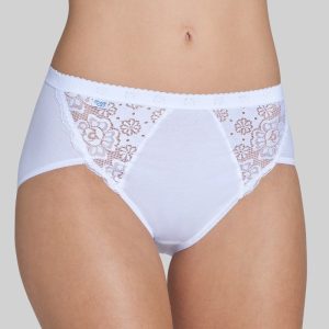 Slip donna marca Sloggi modello Midi Chic in cotone elasticizzato in confezione da 2 pezzi