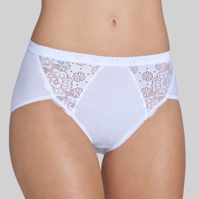 Slip donna marca Sloggi modello Midi Chic in cotone elasticizzato in confezione da 2 pezzi - immagine 2