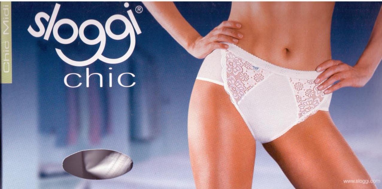 Slip donna marca Sloggi modello Midi Chic in cotone elasticizzato in confezione da 2 pezzi - immagine 9
