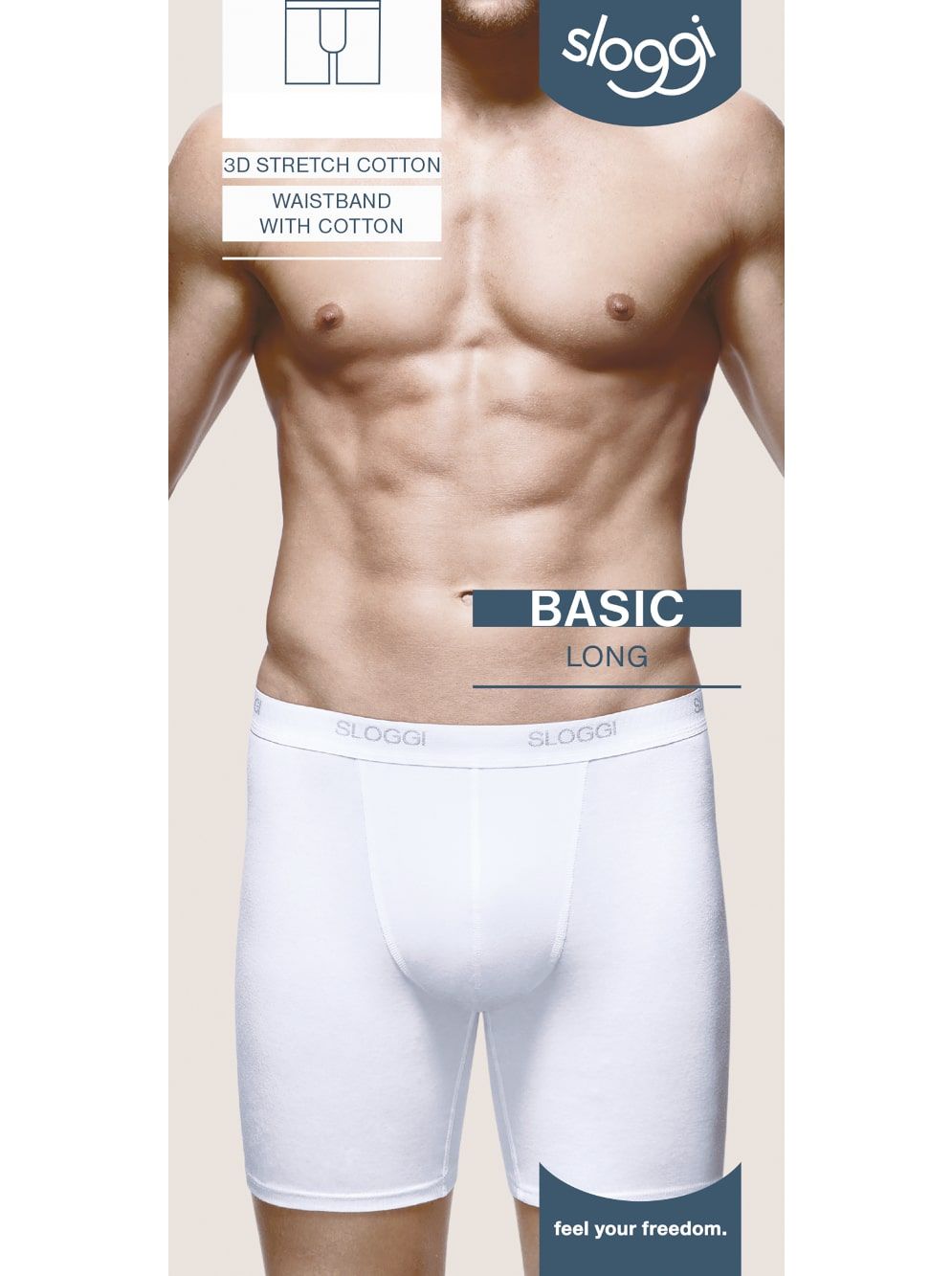 Boxer uomo marca Sloggi modello Long Basic in cotone elasticizzato - immagine 7