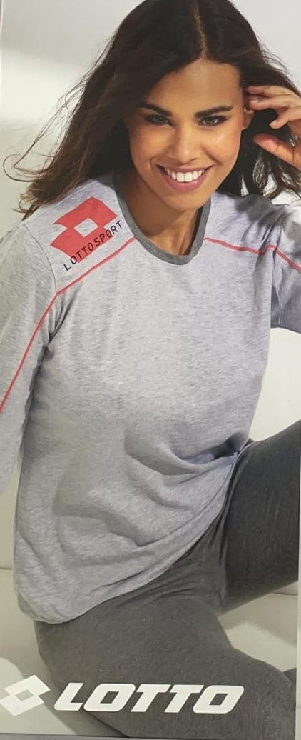 Pigiama donna LOTTO a maniche lunghe in 100% puro cotone - immagine 3