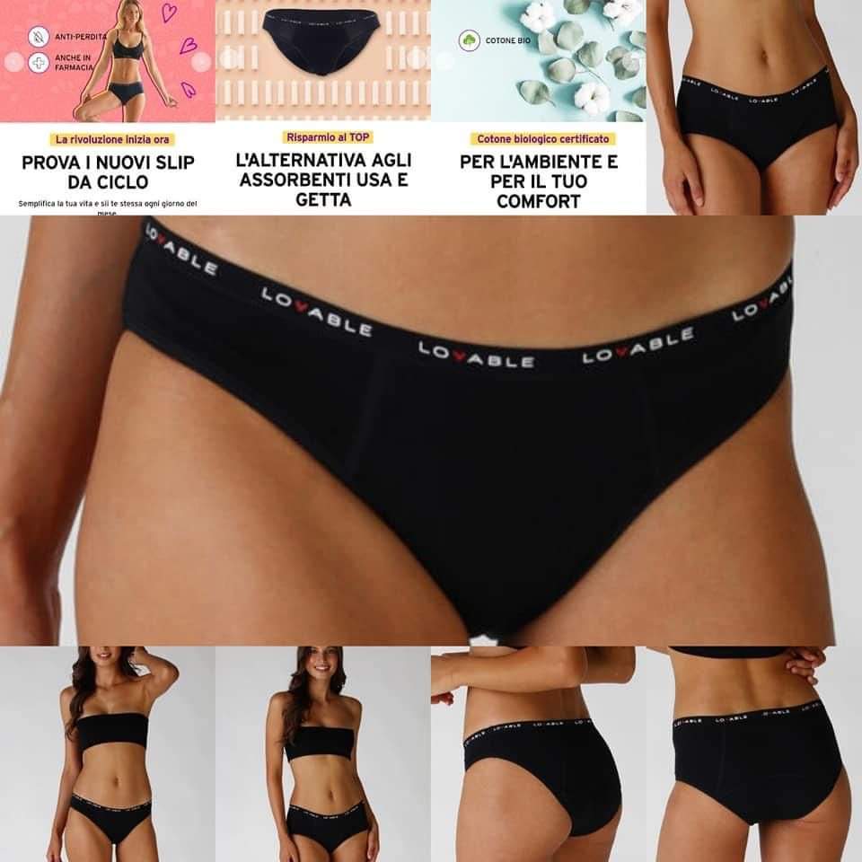Slip vita bassa Lovable da ciclo mestruale lavabile per flusso abbondante in cotone biologico certificato. - immagine 5