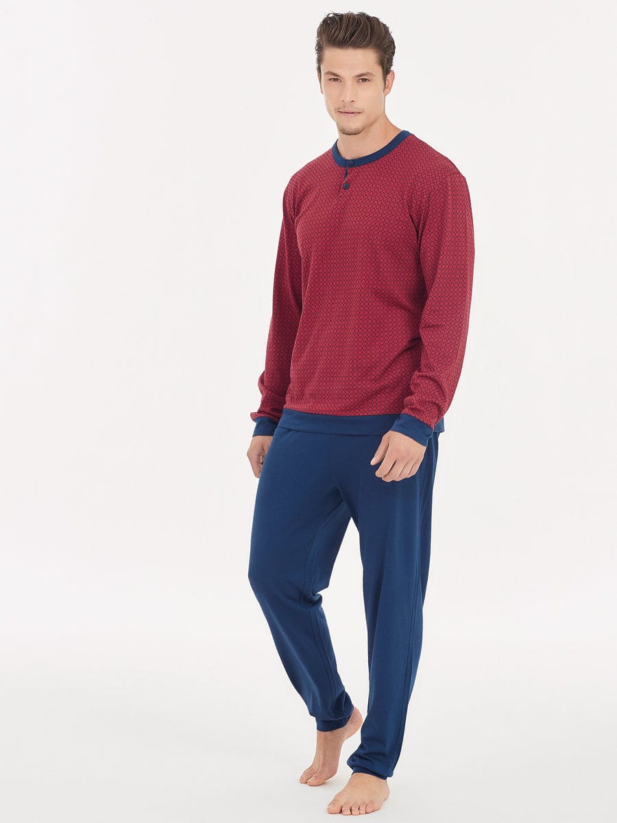 Pigiama uomo Ragno art. U445N1 col. 153F a maniche lunghe 100% puro cotone - immagine 2