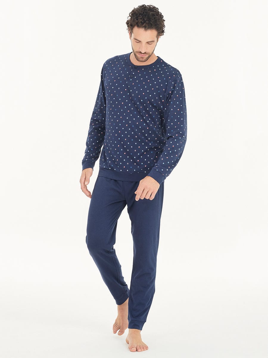 Pigiama uomo Ragno art. U463N1 col. 139F a maniche lunghe 100% puro cotone