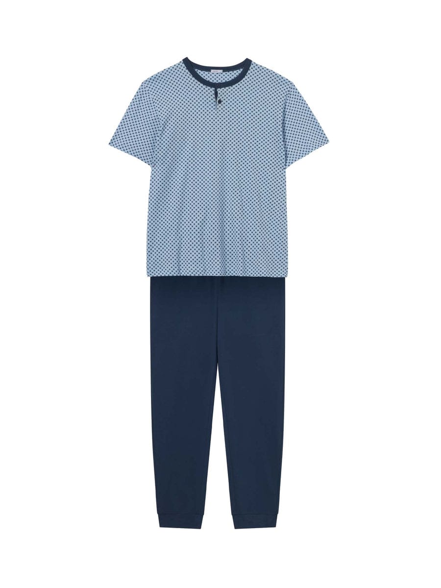 Pigiama uomo Ragno art. U444NT col. 206F a tre pezzi, maglia a mezza manica, pantalone lungo e pantalone corto in puro cotone - immagine 5