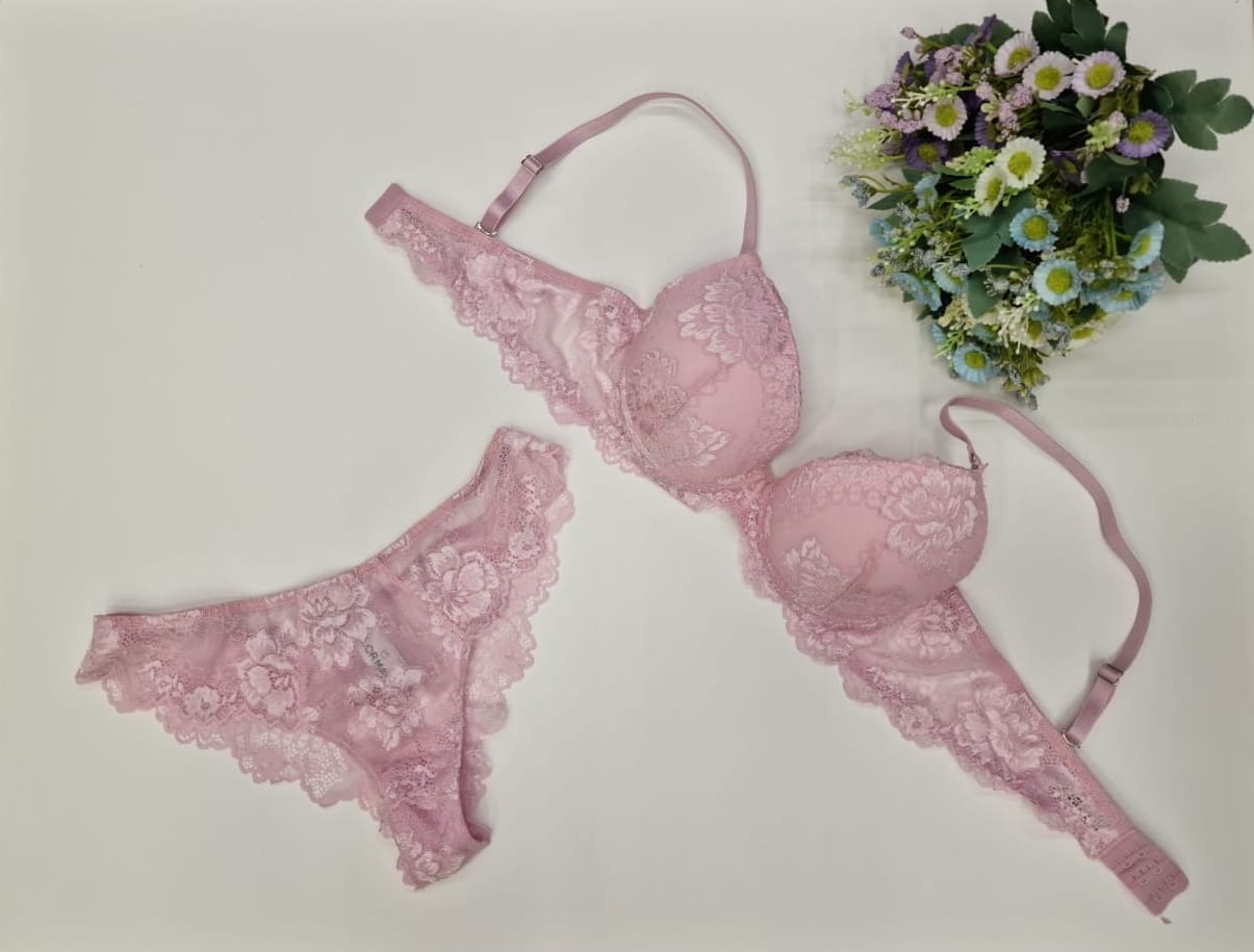 Completino intimo Rosa Lormar Prestige con reggiseno push up - immagine 2