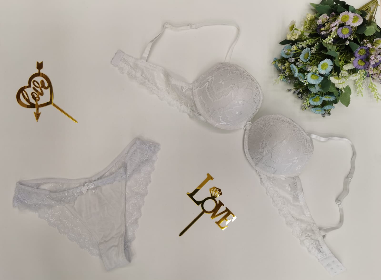 Completino intimo push up Love and Bra in pizzo e con slip brasiliana - immagine 4
