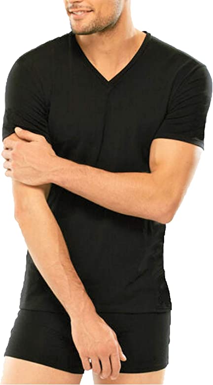 Maglie uomo Liabel in caldo cotone mezza manica scollo a V - immagine 3