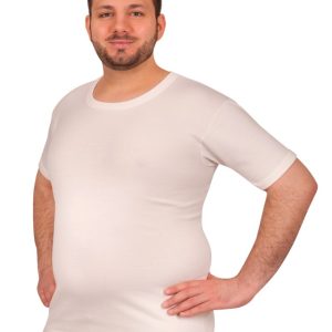 Maglia uomo Lancetti lana e cotone mezza manica over size