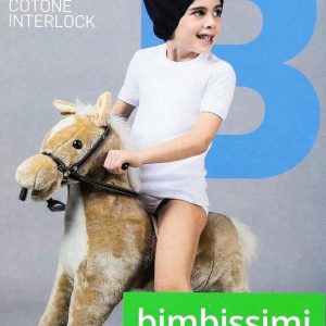 Maglia Bimbissimi mezza manica bambino in 100% puro caldo cotone dai 3 ai 16 anni