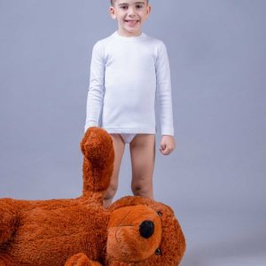 Maglia Bimbissimi manica lunga girocollo bambino in 100% puro caldo cotone dai 3 ai 16 anni