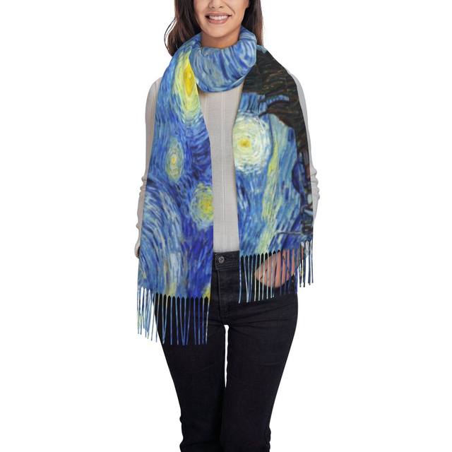 Sciarpa d’autore raffigurante il quadro “NOTTE STELLATA” di Vincent Van Gogh - immagine 5