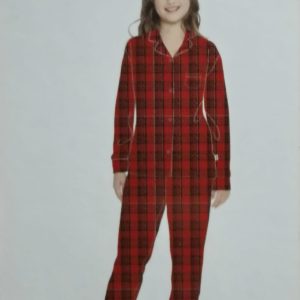 Pigiama Irge bambina in puro cotone tutto abbottonato avanti