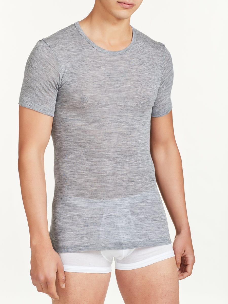 Maglia Ragno a mezza manica uomo girocollo in pregiata lana modello Wonderwool - immagine 2