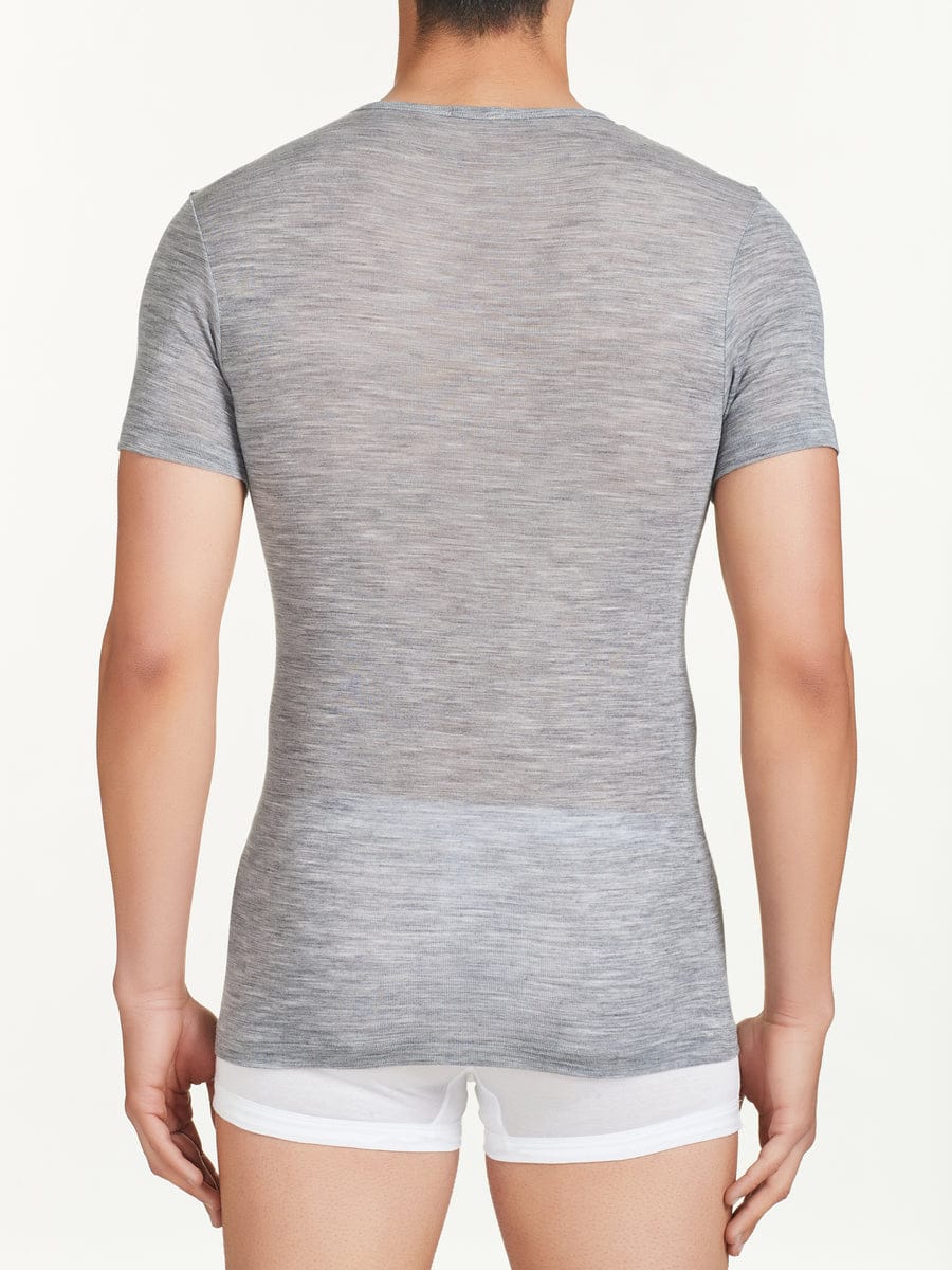 Maglia Ragno a mezza manica uomo girocollo in pregiata lana modello Wonderwool - immagine 4