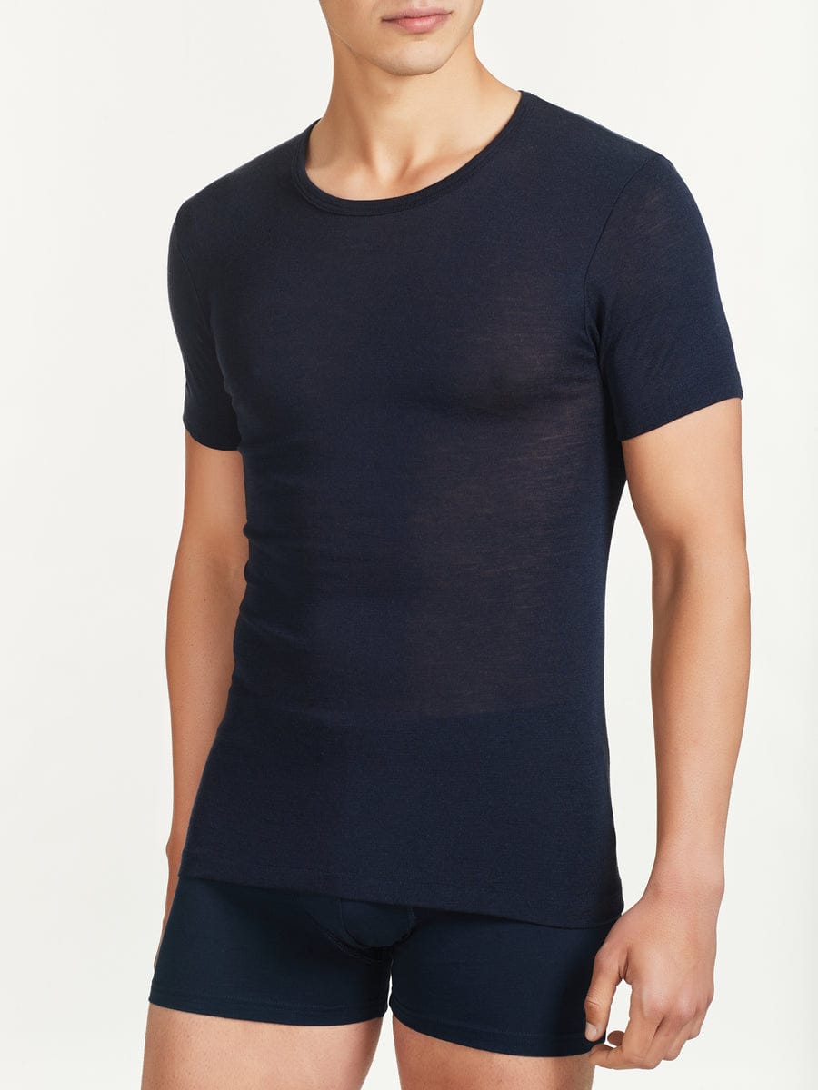 Maglia Ragno a mezza manica uomo girocollo in pregiata lana modello Wonderwool - immagine 5