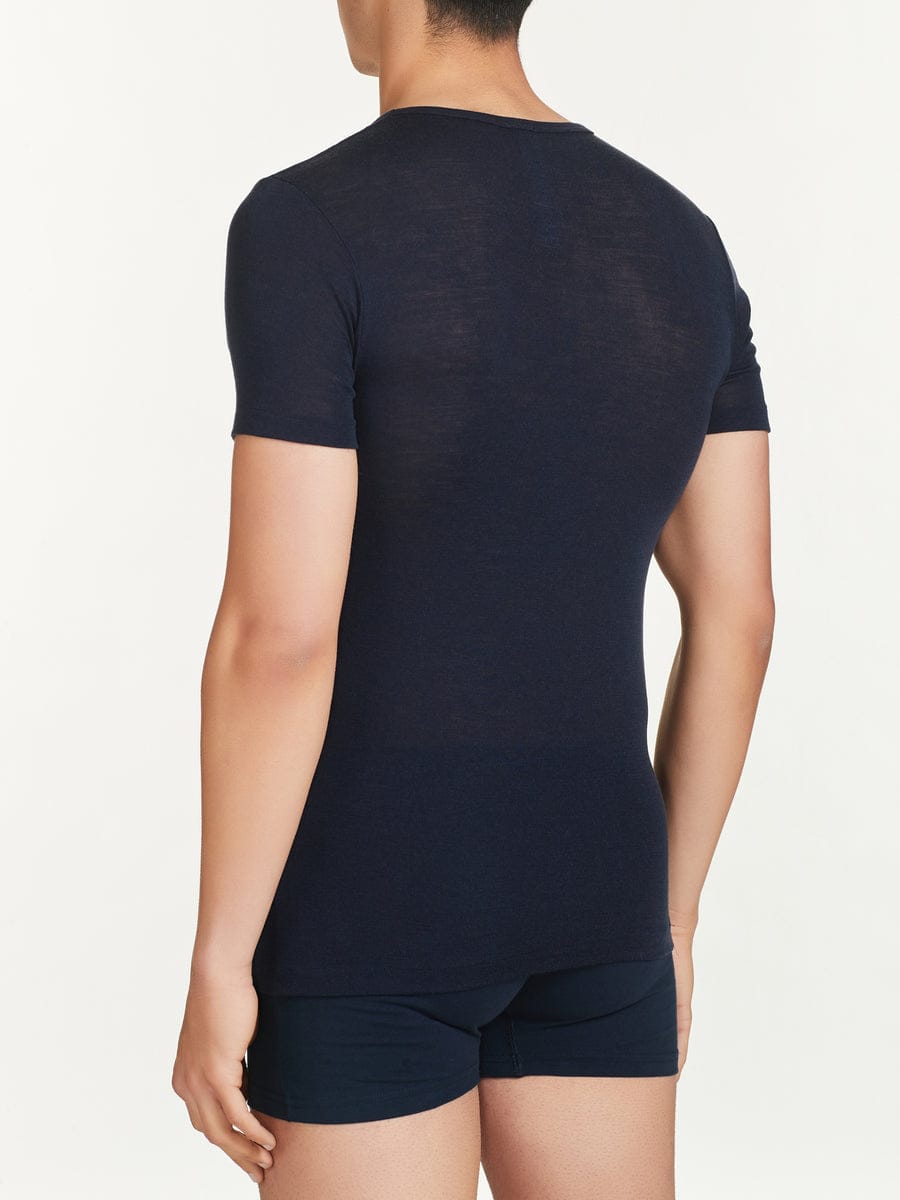 Maglia Ragno a mezza manica uomo girocollo in pregiata lana modello Wonderwool - immagine 7