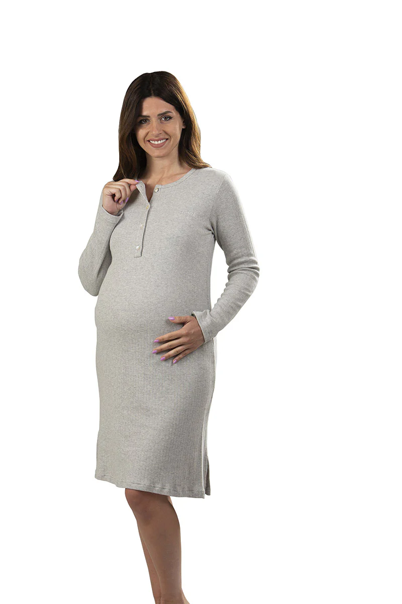 Camicia da notte manica lunga premaman modello serafino - immagine 2