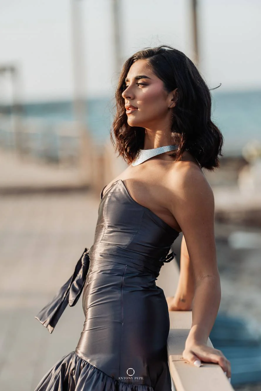 05. Coordinato Red Carpet bustier e gonna in taffeta cerimonia elegante - immagine 4