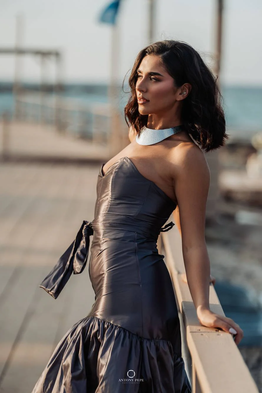 05. Coordinato Red Carpet bustier e gonna in taffeta cerimonia elegante - immagine 6