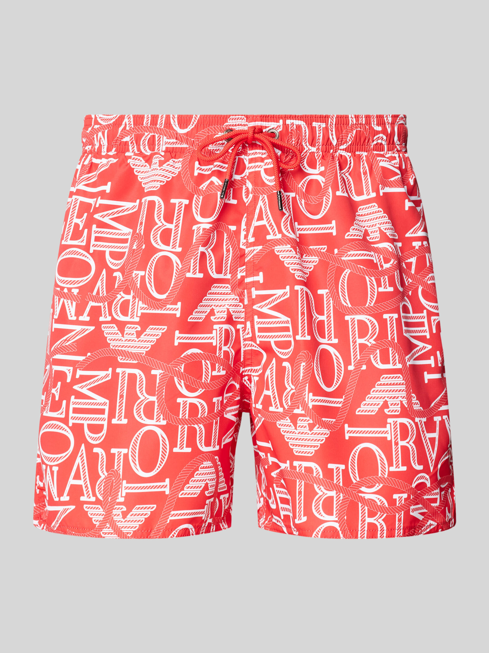Costume da Bagno uomo a pantaloncino Emporio Armani Rosso con Stampa Logo – Taglia 54 - immagine 5