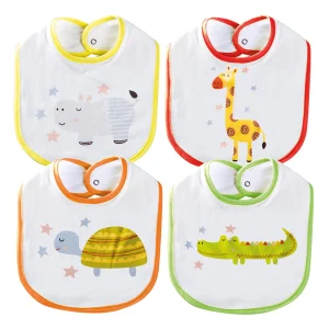 Bavetta in cotone con stampa animaletti jungle