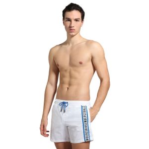 Costume uomo a pantaloncino marca Bikkembergs serie Tape in colore Bianco taglia XL