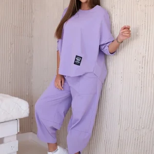 Tuta donna Japan in cotone leggero in colore Lilla