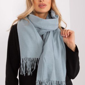 Maxi sciarpa in viscosa, lana e cashmere in colore azzurro polvere