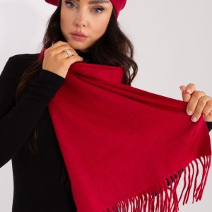 Maxi sciarpa in viscosa, lana e cashmere in colore bordeaux