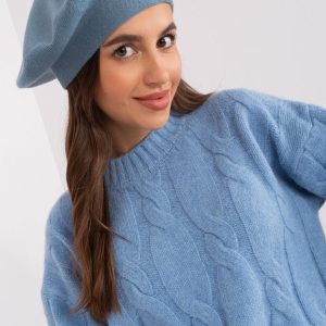 Cappello donna modello Basco colore denim in Tessuto Invernale – Eleganza Senza Tempo –