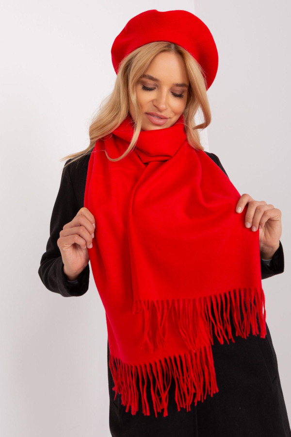 Maxi sciarpa in viscosa, lana e cashmere in colore rosso - immagine 3