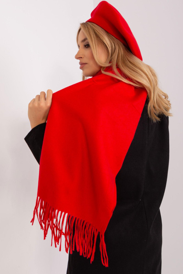 Maxi sciarpa in viscosa, lana e cashmere in colore rosso - immagine 4