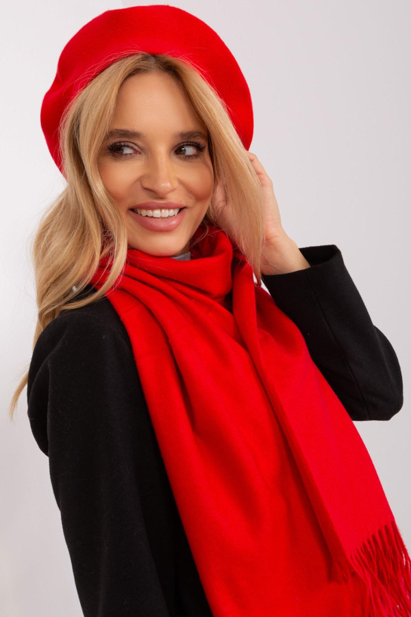 Maxi sciarpa in viscosa, lana e cashmere in colore rosso - immagine 5