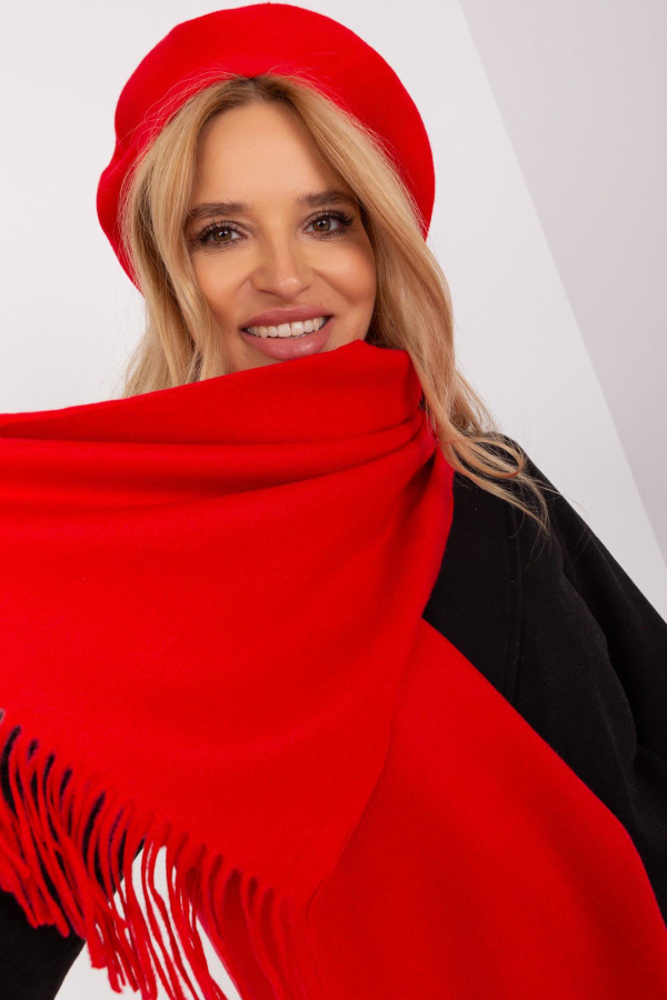 Maxi sciarpa in viscosa, lana e cashmere in colore rosso - immagine 6