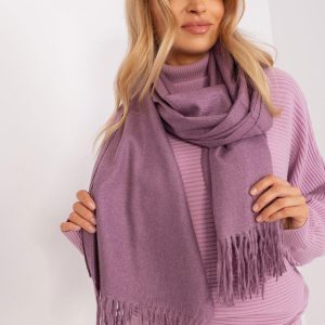 Maxi sciarpa in viscosa, lana e cashmere in colore malva