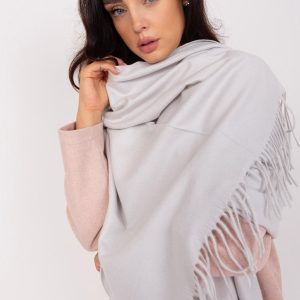 Maxi sciarpa in viscosa, lana e cashmere in colore grigio chiaro